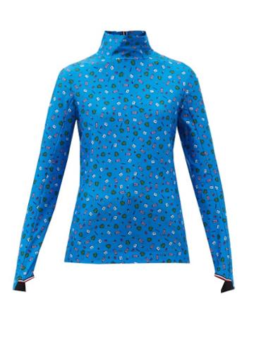 3 Moncler Grenoble - X Naj-oleari Printed Technical-jersey Thermal Top - Womens - Blue Print