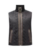 Balmain - Monogram-embossed Padded Gilet - Mens - Black