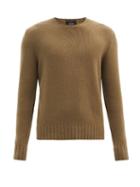 Matchesfashion.com Allude - Crew-neck Cashmere Sweater - Mens - Khaki