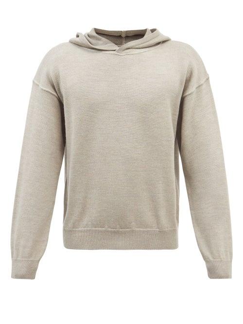 Another Aspect - Organic Merino-wool Hooded Sweatshirt - Mens - Beige