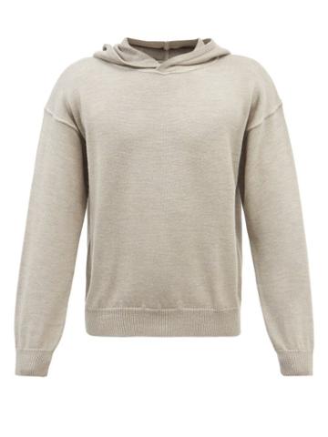 Another Aspect - Organic Merino-wool Hooded Sweatshirt - Mens - Beige
