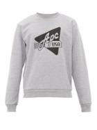 Matchesfashion.com A.p.c. - Logo Print Cotton Sweatshirt - Mens - Grey