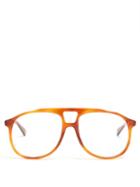 Matchesfashion.com Gucci - Aviator Acetate Glasses - Mens - Brown