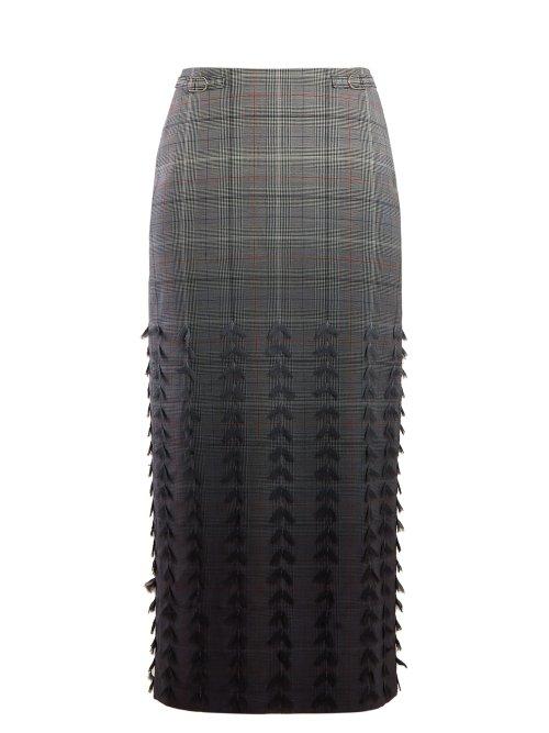 Matchesfashion.com Gabriela Hearst - Sabina Checked Pencil Skirt - Womens - Grey Multi