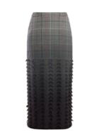 Matchesfashion.com Gabriela Hearst - Sabina Checked Pencil Skirt - Womens - Grey Multi