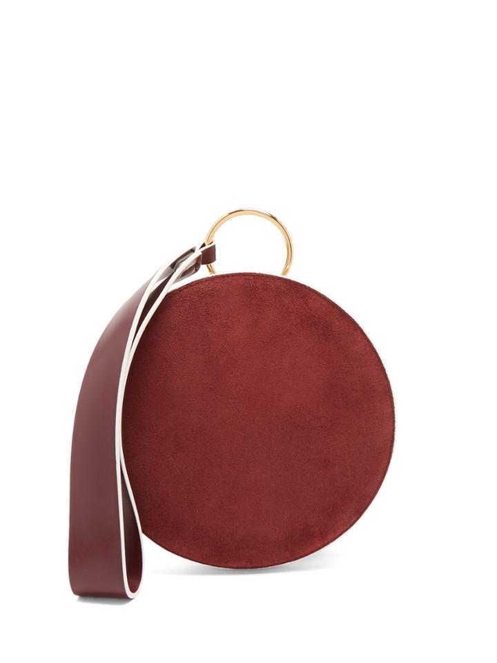 Diane Von Furstenberg Circle Suede And Leather Clutch