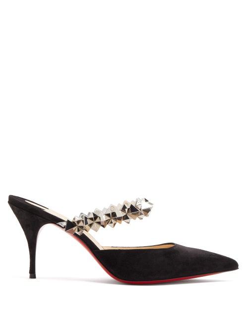 Matchesfashion.com Christian Louboutin - Planet Choc Suede Pumps - Womens - Black Silver