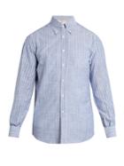 Brunello Cucinelli Button-down Collar Striped-cotton Shirt
