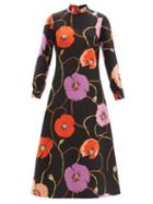Matchesfashion.com Gucci - X Ken Scott Floral-print Silk-blend Dress - Womens - Black Multi