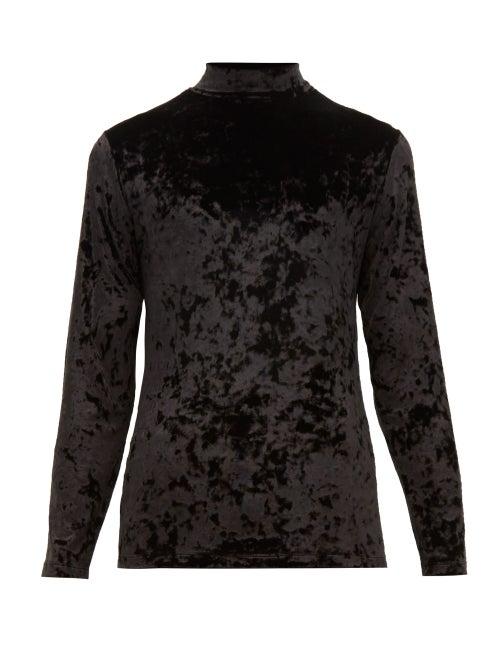 Matchesfashion.com Maison Margiela - High Neck Velvet Top - Mens - Black