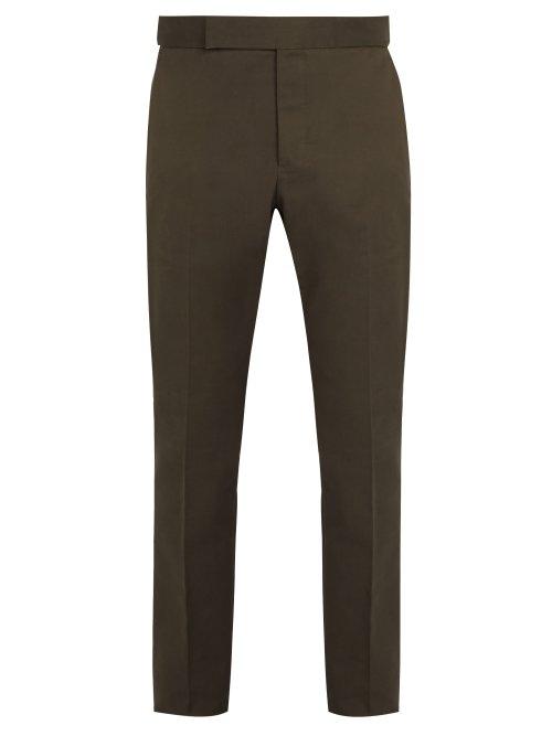 Matchesfashion.com Berluti - Straight Leg Cotton Chino Trousers - Mens - Dark Green