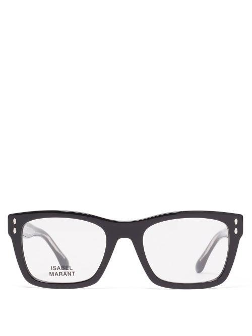 Matchesfashion.com Isabel Marant Eyewear - Trendy Rectangular Acetate Glasses - Womens - Black