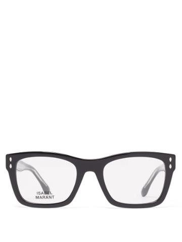 Matchesfashion.com Isabel Marant Eyewear - Trendy Rectangular Acetate Glasses - Womens - Black