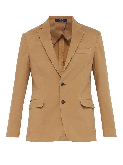 Matchesfashion.com Polo Ralph Lauren - Single Breasted Cotton Blend Blazer - Mens - Beige