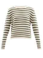 Allude - Striped Wool-blend Sweater - Womens - Khaki Stripe