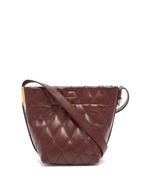 Matchesfashion.com Givenchy - Gv Mini Quilted Leather Bucket Bag - Womens - Burgundy