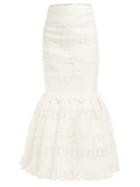 Matchesfashion.com Zimmermann - Wayfarer Lace Insert Linen Skirt - Womens - Ivory