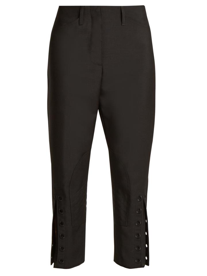 Fendi Tapered-leg Cropped Mohair-blend Trousers