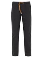 Matchesfashion.com White Sand - Mid Rise Straight Leg Twill Trousers - Mens - Dark Grey