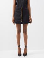 Az Factory - A-line Zip Cotton-canvas Mini Skirt - Womens - Black