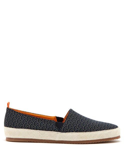 Matchesfashion.com Mulo - Printed Canvas Espadrilles - Mens - Blue White