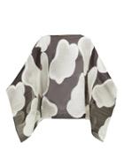 Matchesfashion.com Pleats Please Issey Miyake - Melt Cloud Print Pleated Poncho - Womens - Black White