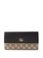 Gucci - Petite Marmont Canvas & Leather Continental Wallet - Womens - Black Beige