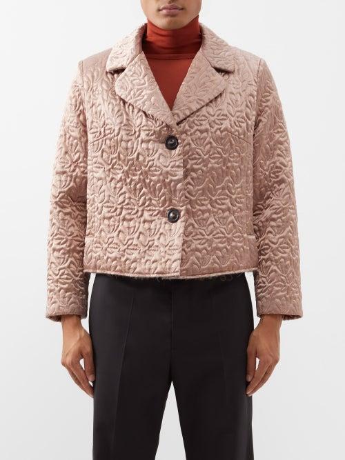 Maison Margiela - Cropped Quilted Satin Jacket - Mens - Rose