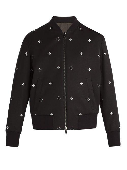 Matchesfashion.com Neil Barrett - Reversible Military Star Bomber Jacket - Mens - Black White
