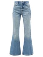 Raey - Organic Cotton-blend Denim Flared-leg Jeans - Womens - Light Blue