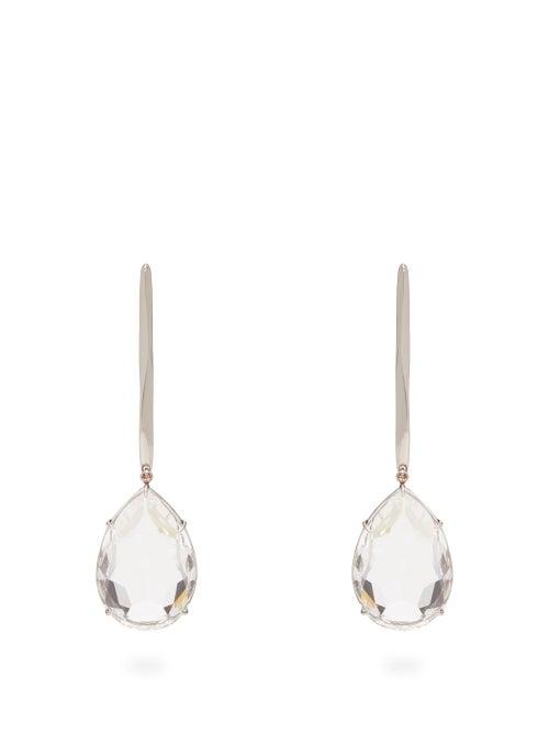 Matchesfashion.com Alexander Mcqueen - Crystal Drop Bar Earrings - Womens - Crystal