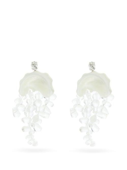 Matchesfashion.com Simone Rocha - Mother Of Pearl-embellished Drop Earrings - Womens - Pearl