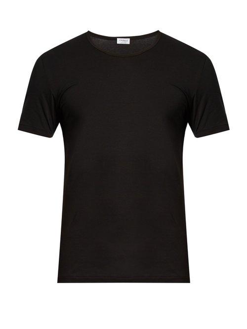 Matchesfashion.com Zimmerli - Pure Comfort Stretch Cotton T Shirt - Mens - Black