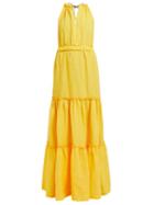 Matchesfashion.com On The Island - Molakai Halterneck Linen Maxi Dress - Womens - Yellow