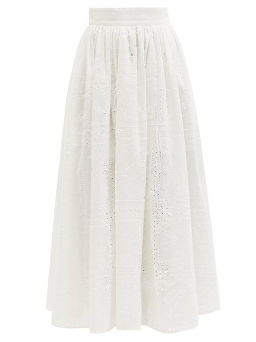 Hester Bly - Baagh Broderie-anglaise Cotton Skirt - Womens - White