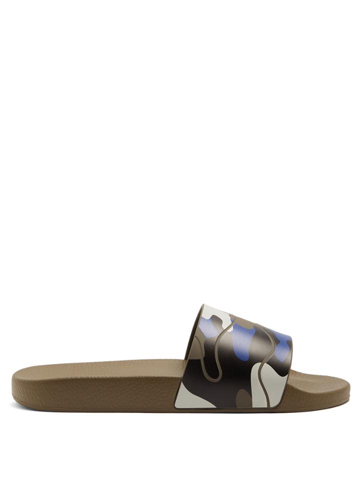 Valentino Camouflage-print Rubber Pool Slides