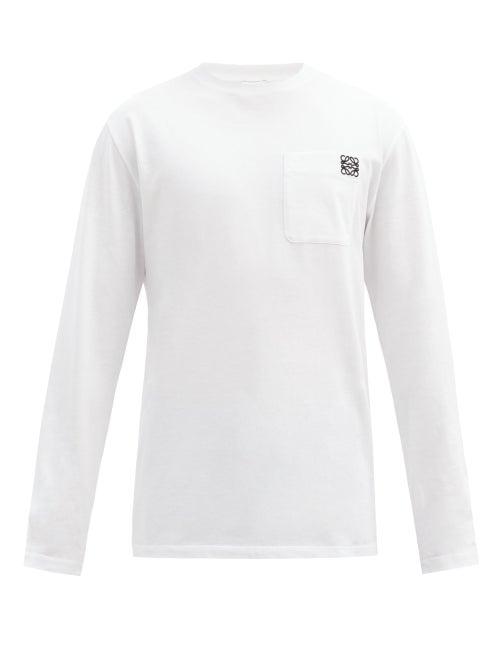 Matchesfashion.com Loewe - Anagram Patch-pocket Cotton-jersey T-shirt - Mens - White
