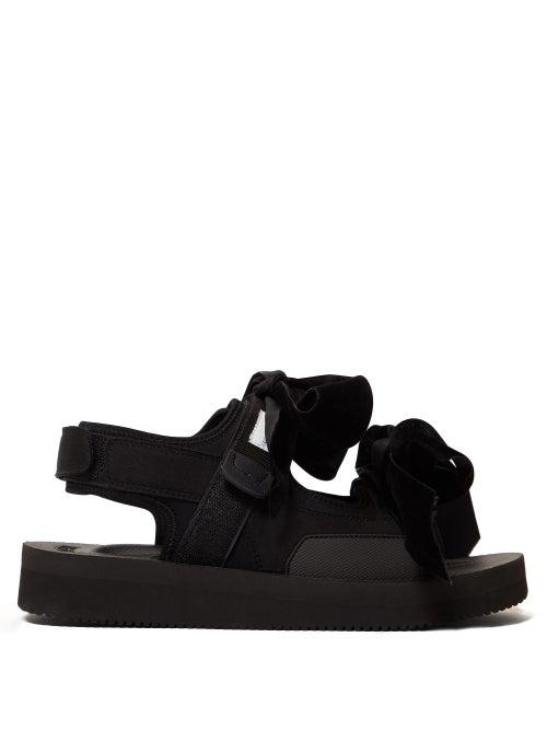 Matchesfashion.com Cecilie Bahnsen - April Velvet Bow Sandals - Womens - Black