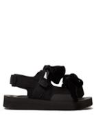 Matchesfashion.com Cecilie Bahnsen - April Velvet Bow Sandals - Womens - Black