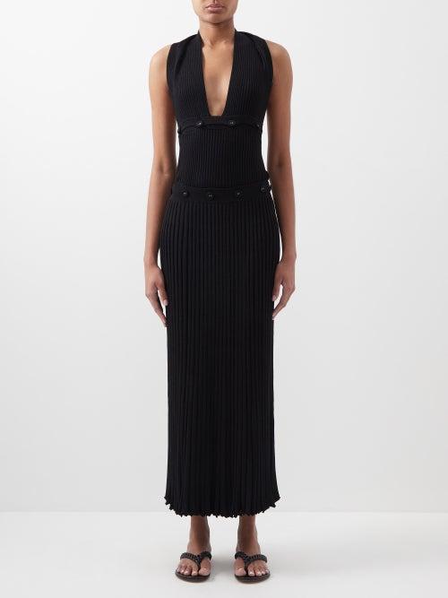 Christopher Esber - Buttoned Multi-way Knitted Dress - Womens - Black