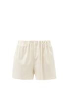 Matchesfashion.com Loup Charmant - Vespa Organic-cotton Shorts - Womens - Cream
