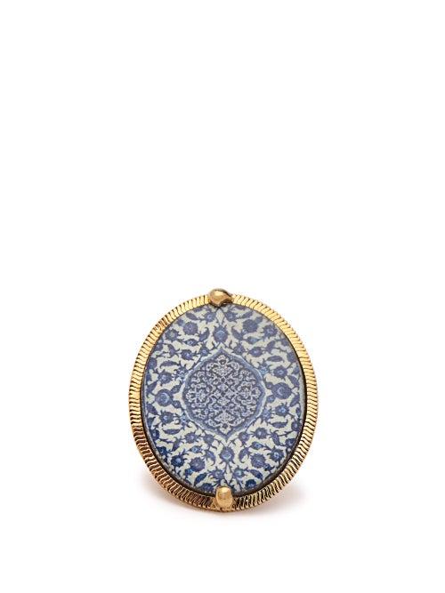 Matchesfashion.com Rosantica By Michela Panero - Sicilia Tile Ring - Womens - Blue Multi