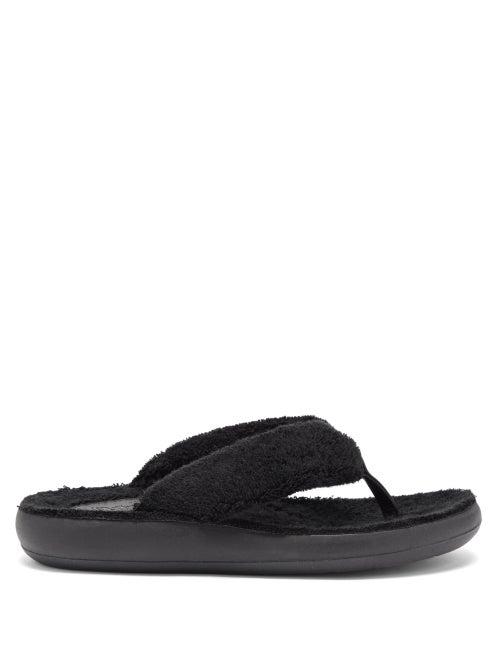 Ladies Shoes Ancient Greek Sandals - Charisma Terry Flip Flops - Womens - Black