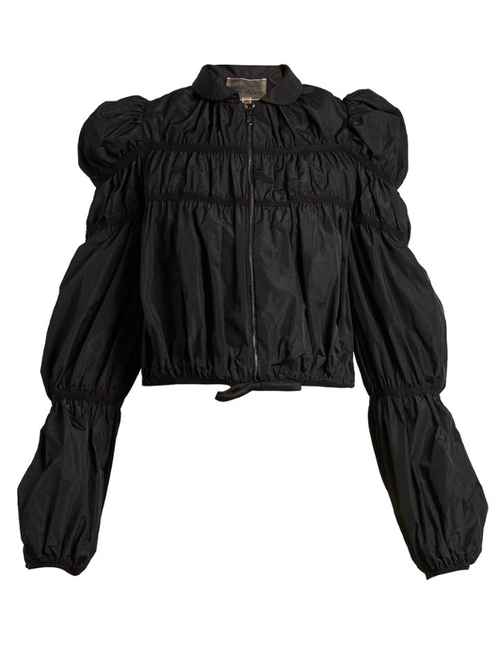 Giambattista Valli Round-collar Gathered Taffeta Jacket
