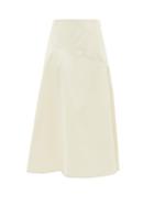 Matchesfashion.com Jil Sander - A-line Cotton-blend Skirt - Womens - Ivory
