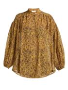 Matchesfashion.com Zimmermann - Juniper Crinkle Cotton Blend Shirt - Womens - Gold Multi