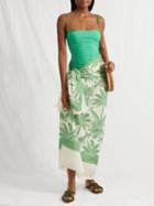 Johanna Ortiz - Jade Tree Lover Cotton Sarong - Womens - Green White