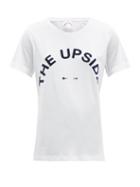 Matchesfashion.com The Upside - Flocked Logo Cotton Jersey T Shirt - Womens - White