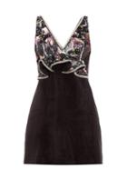 Matchesfashion.com Self-portrait - Floral Sequinned Velvet Mini Dress - Womens - Black Multi
