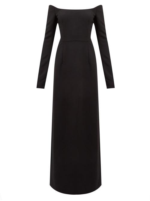 Matchesfashion.com Carolina Herrera - Off-the-shoulder Crepe Gown - Womens - Black